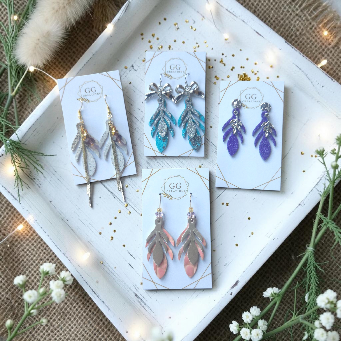Harmony Leaves  - 3 sizes - Steel Rule Wooden Earring Die