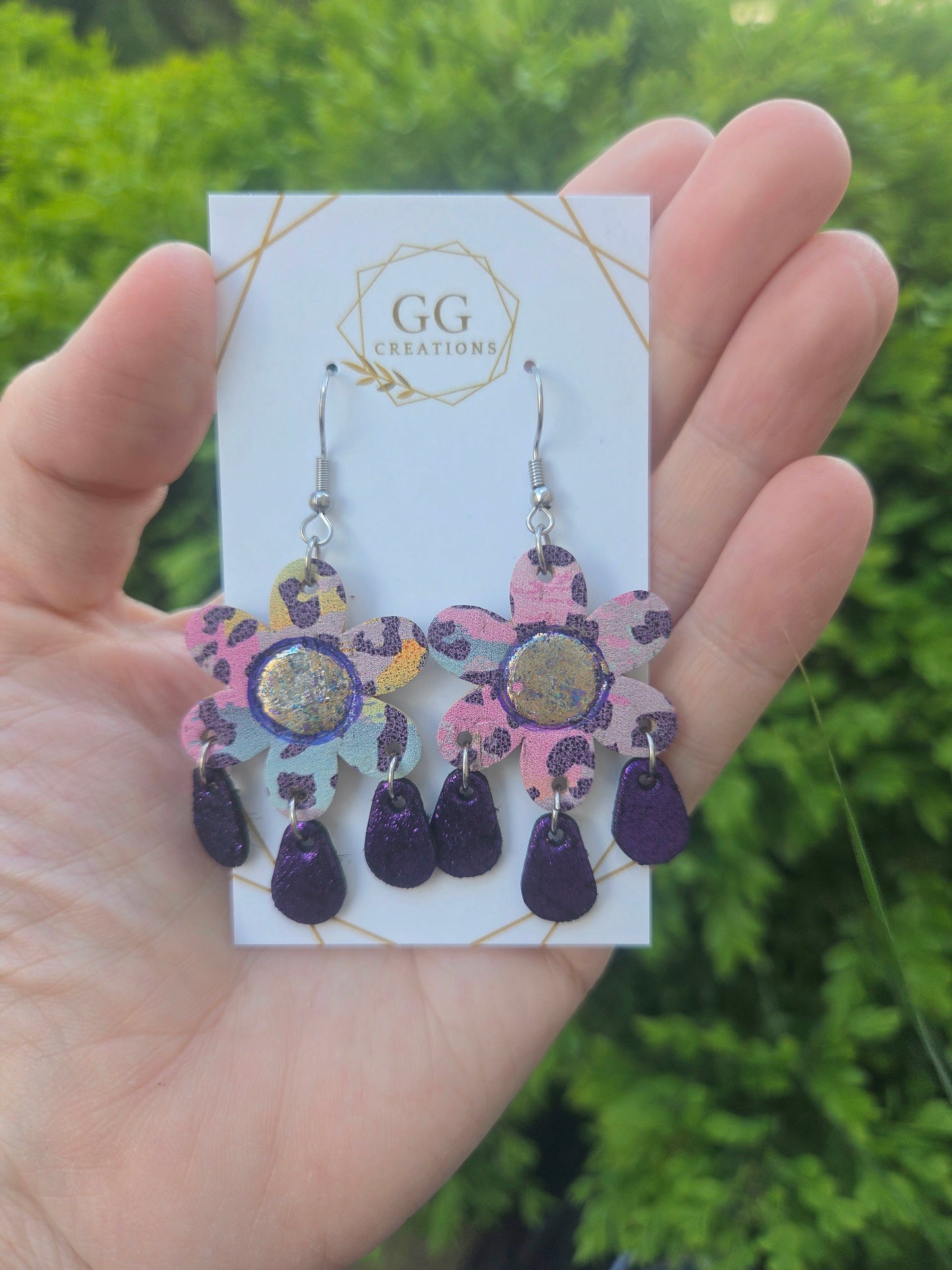Preorder - Daisy Dangle Flowers - pair - Steel Rule Wooden Earring Die