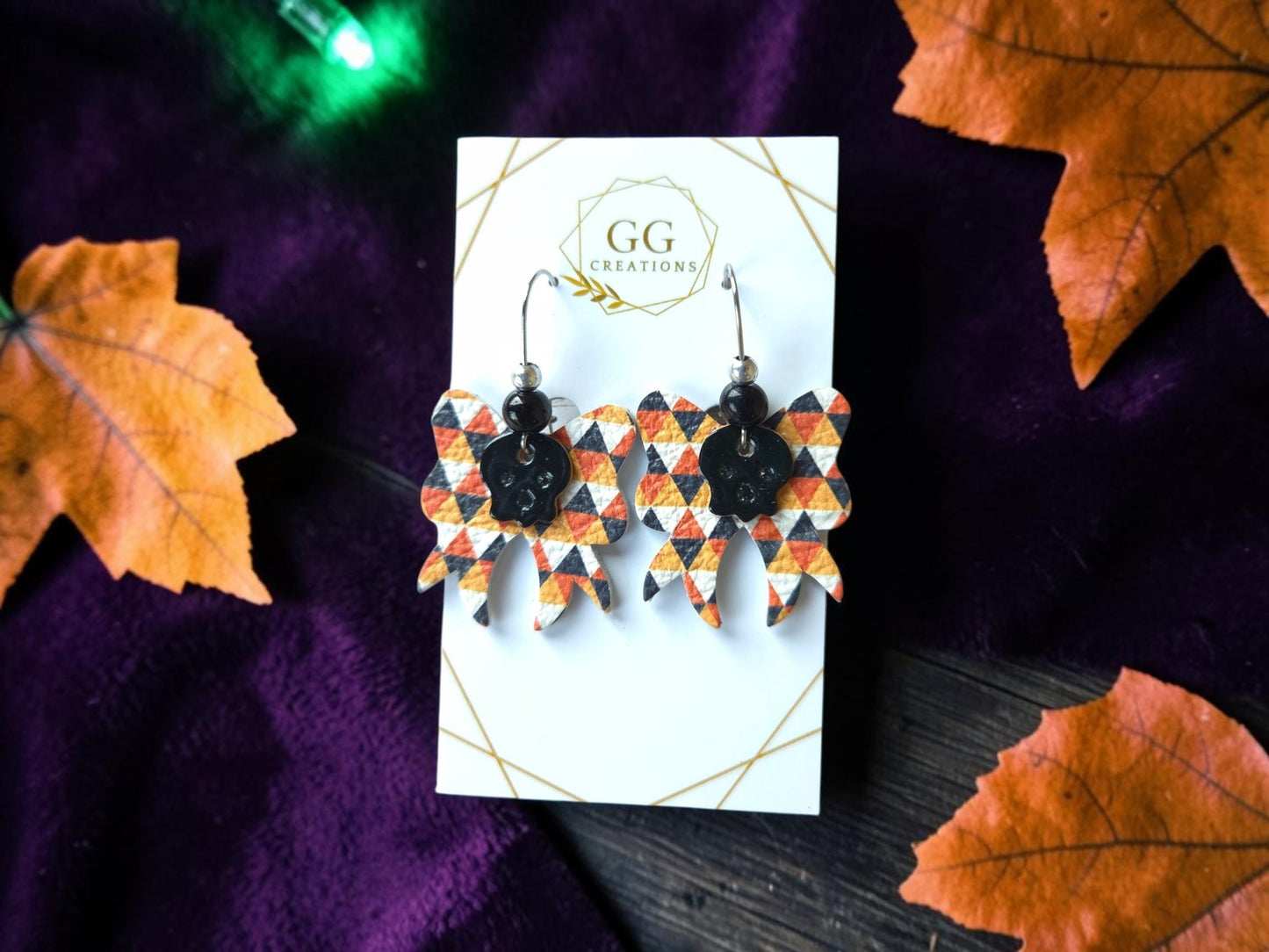 Preorder - Halloween Skull Bows - Embossed - Pairs - Steel Rule Earring Die