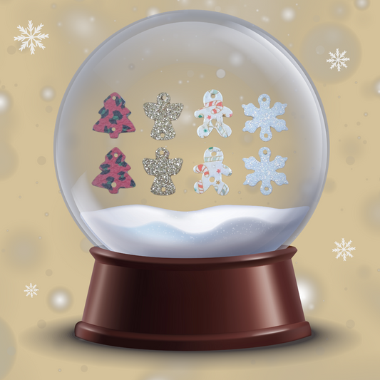Preorder -Enchanted Christmas-  1" pairs - 4 designs - Steel Rule Wooden Earring Die