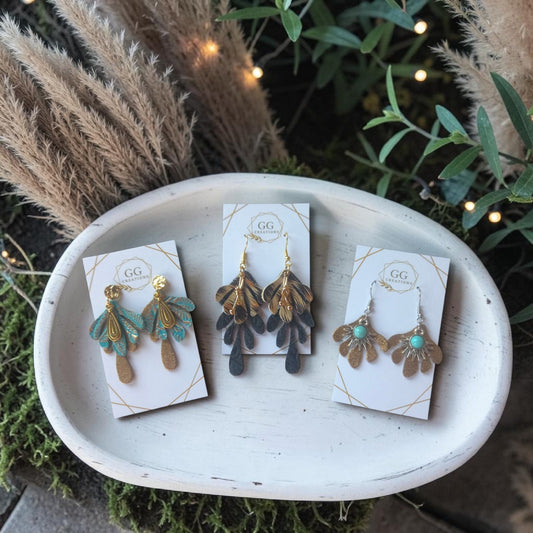 Leaves of the Vine  - 4 sizes - Steel Rule Wooden Earring Die