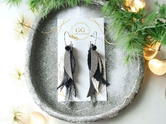 Mini Spirit Fringed Feathers - 2.5" -  Steel Rule Wooden earring die