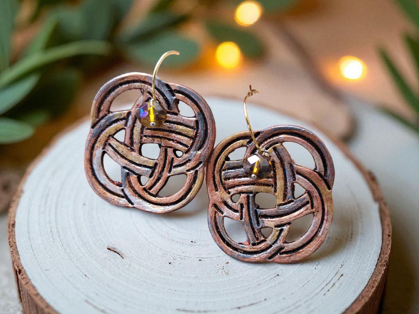 Embossed Twisted Knot - 1.5" Mirrored Pair - Steel Rule Wooden Earring Die