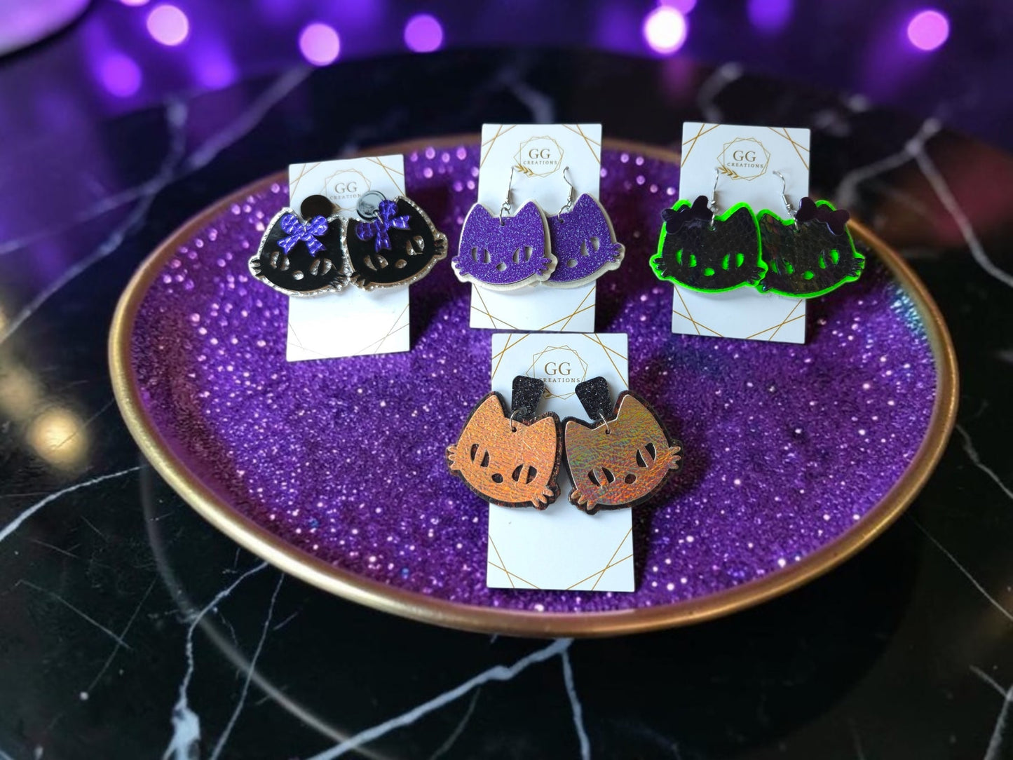 Preorder - Halloween Cat  - 1.5" Pair - Steel Rule Earring Die