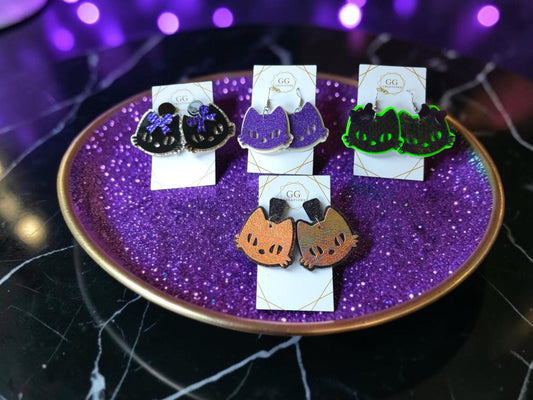Preorder - Halloween Cat  - 1.5" Pair - Steel Rule Earring Die