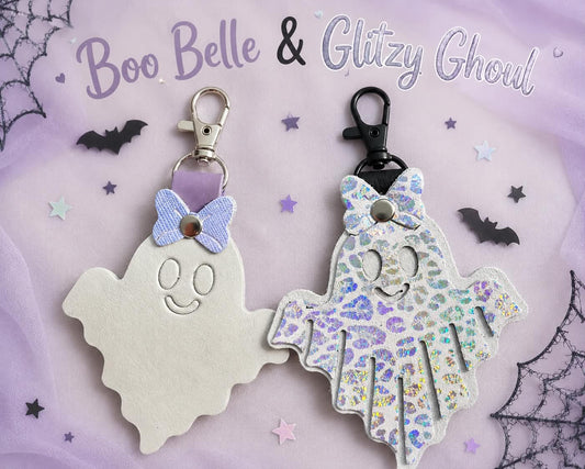 Preorder - Cute Ghost with Bow - 4" Bag Flair/Charm, Accessory Keychain Die - Steel Rule Wooden Die