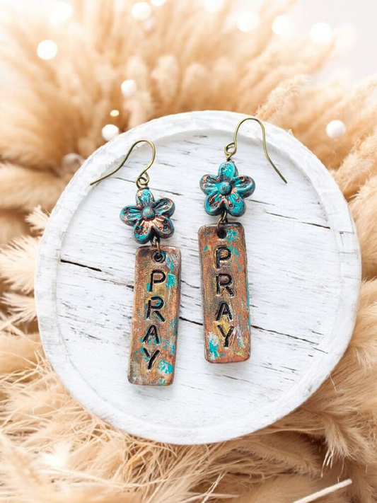 Preorder - PRAY Bar - 1.5" Embossed (Pair) - Steel Rule Wooden Earring Die