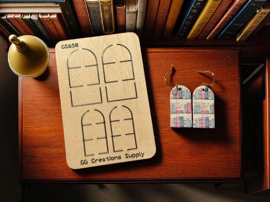 Preorder - Arched Bookcase - 2 sizes - Steel Rule Wooden Earring Die