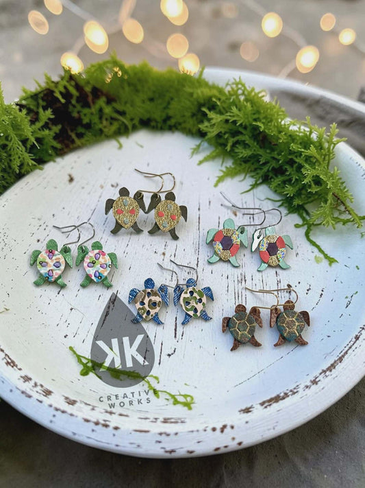 Preorder -Petite Sea Turtle - Steel Rule Wooden Earring Die