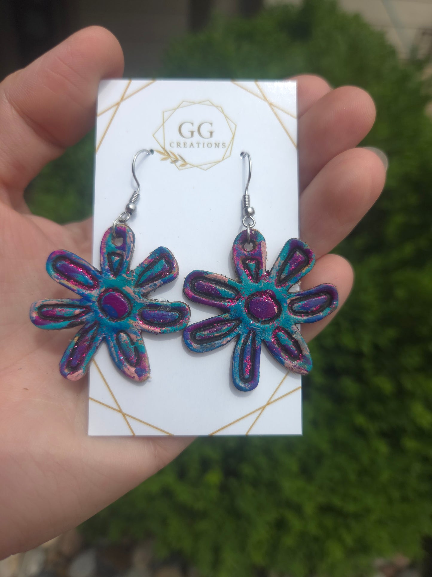 Preorder - Boho Happy Flowers - 3 sizes - Embossed and Cutout - Steel Rule Wooden Earring Die