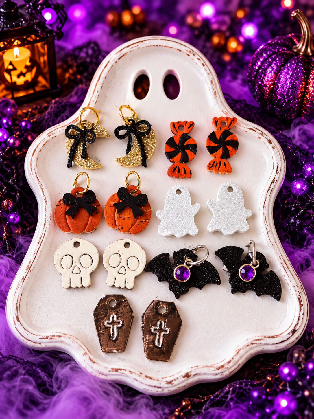 Preorder - Halloween Multi Huggie Dangles  - 8 designs - Steel Rule Wooden Earring Die