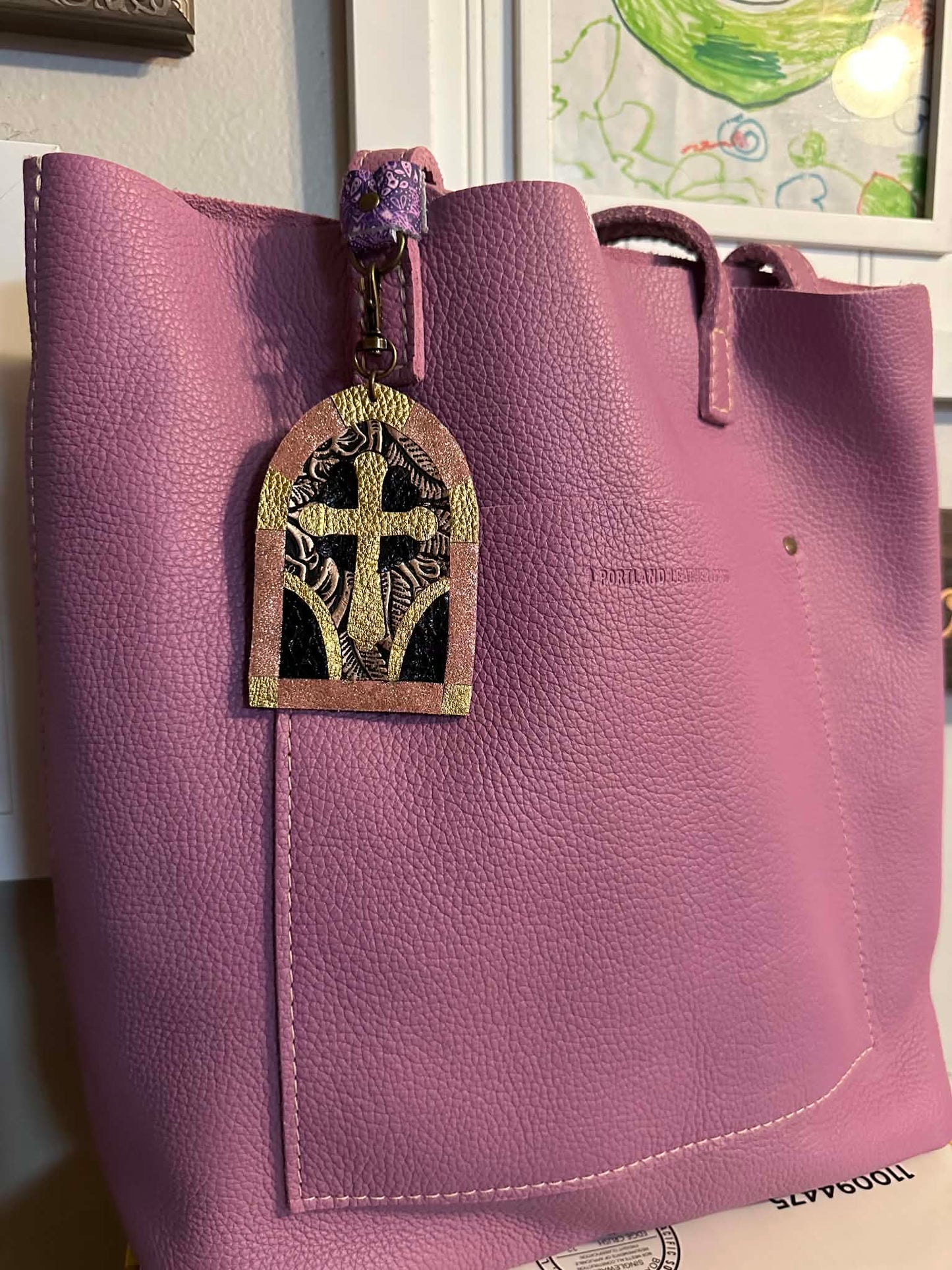 Preorder - Stained Glass Cross  - 3 sizes available - Purse/Bag Accessory - Steel Rule Wooden Die