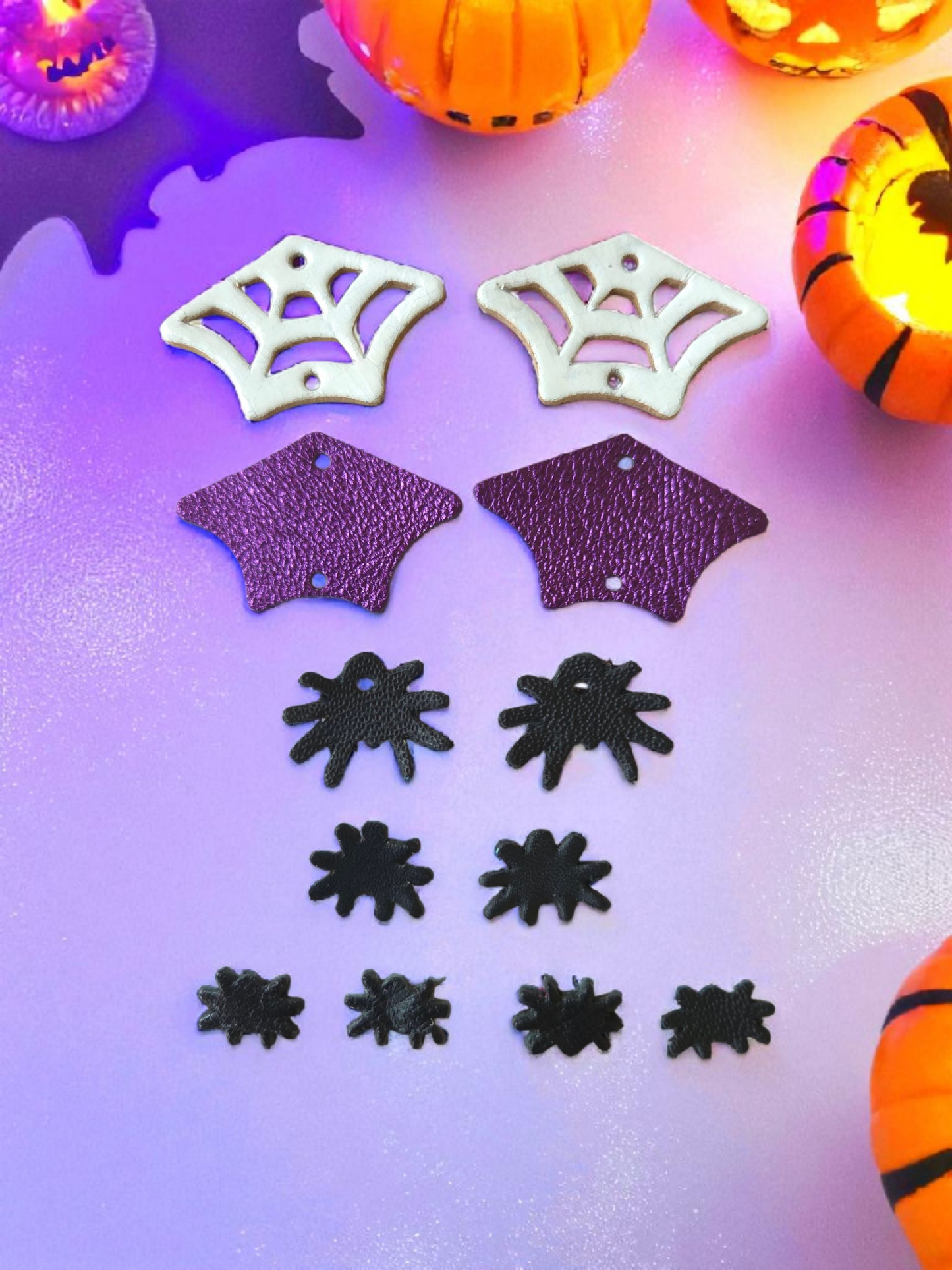 Spiders with Web - Pairs - 3 sizes of Spiders - Steel Rule Earring Die