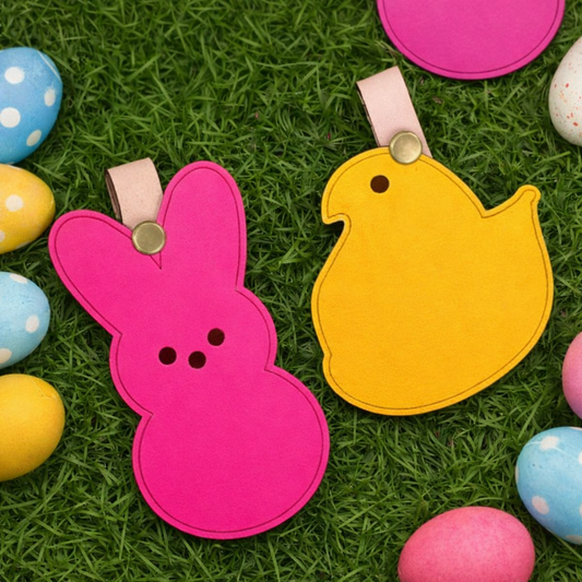 Easter Embossed Peeps and Chick - Purse/Bag Accessory - Steel Rule Wooden Die
