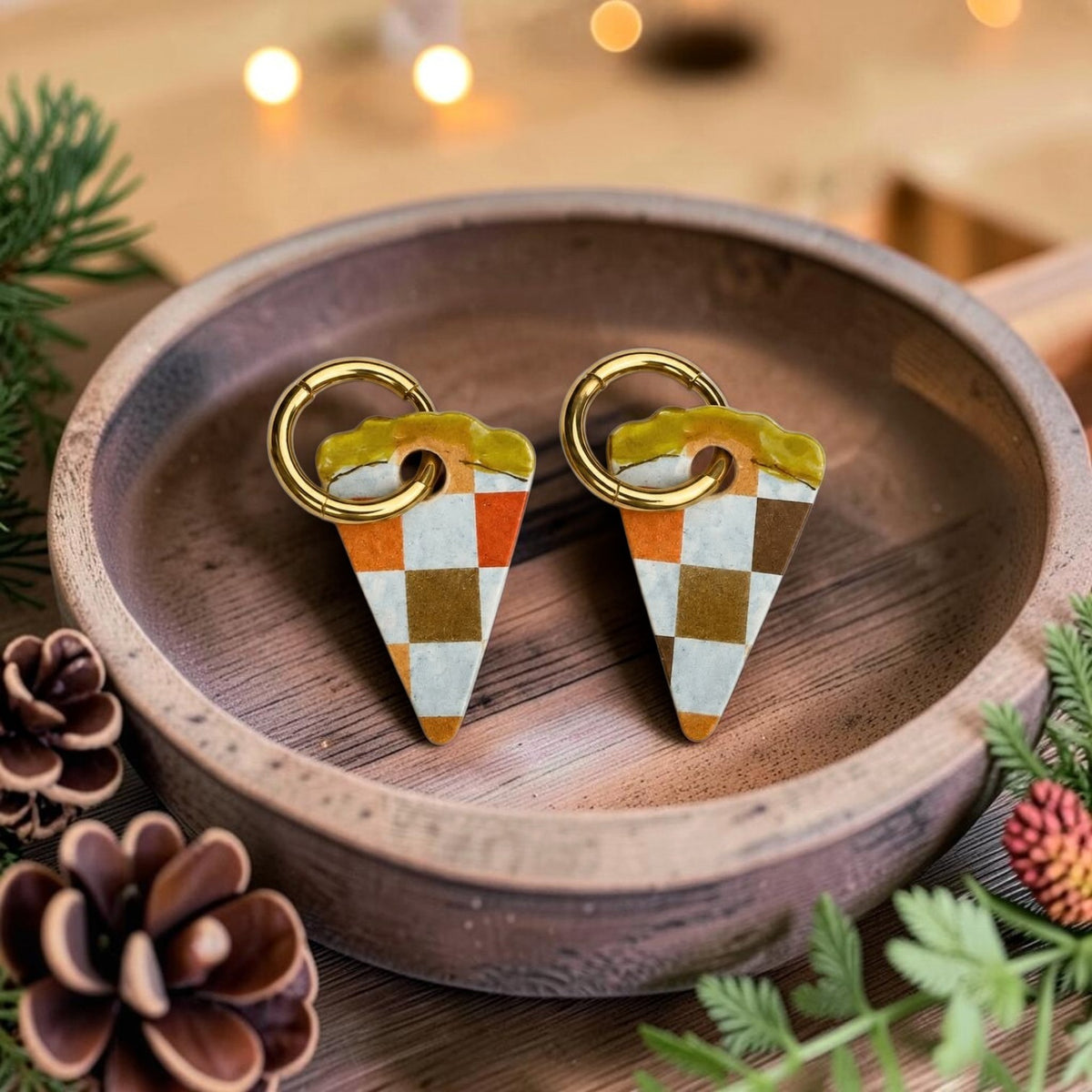 Preorder - Fall Multi Huggie Dangles  - 8 designs - embossed mirrored pairs - Steel Rule Wooden Earring Die