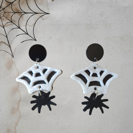Spiders with Web - Pairs - 3 sizes of Spiders - Steel Rule Earring Die