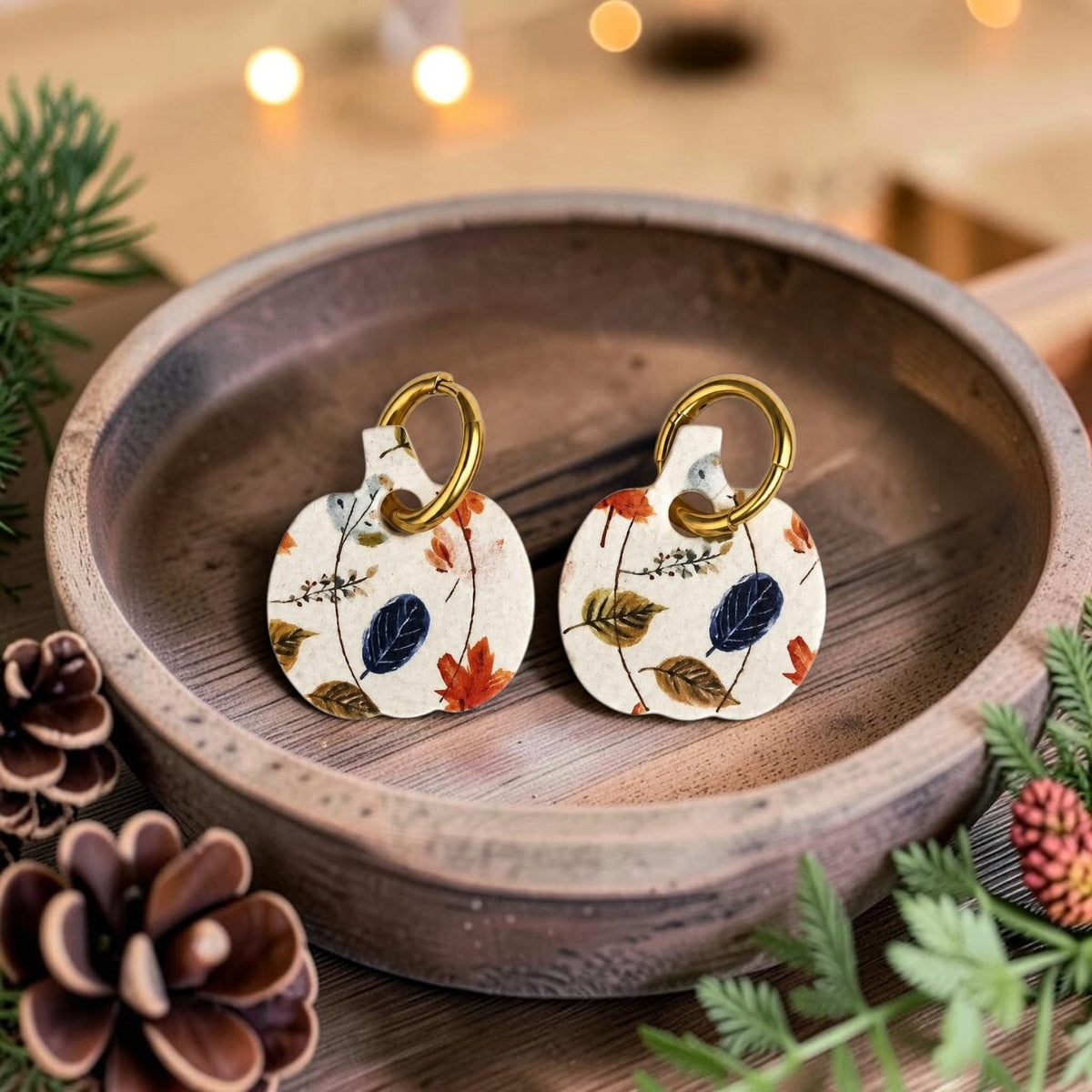 Preorder - Fall Multi Huggie Dangles  - 8 designs - embossed mirrored pairs - Steel Rule Wooden Earring Die