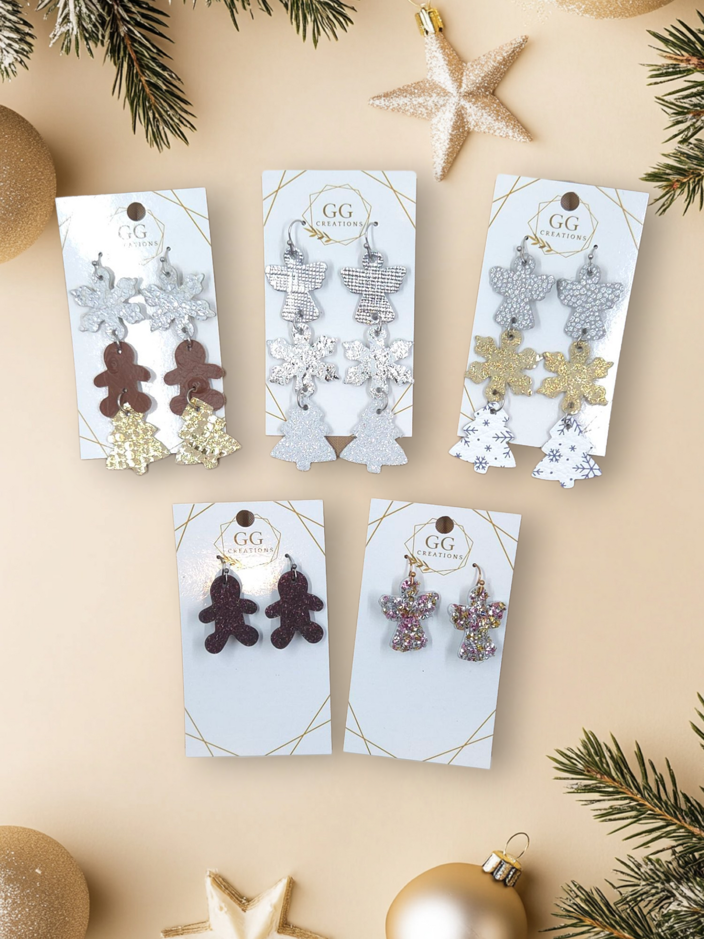 Preorder -Enchanted Christmas-  1" pairs - 4 designs - Steel Rule Wooden Earring Die