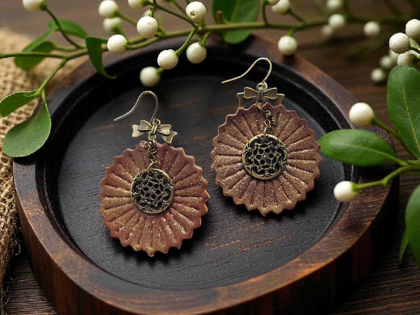 You Spin Me Round  - 1.75" Embossed Pair - Steel Rule Wooden Earring Die