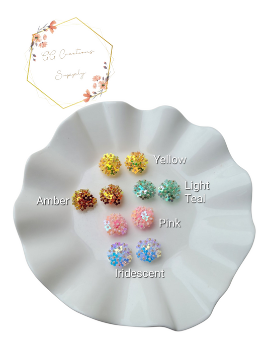 Beaded Flower Charms/Floral Ball Cluster - Connector/Pendants