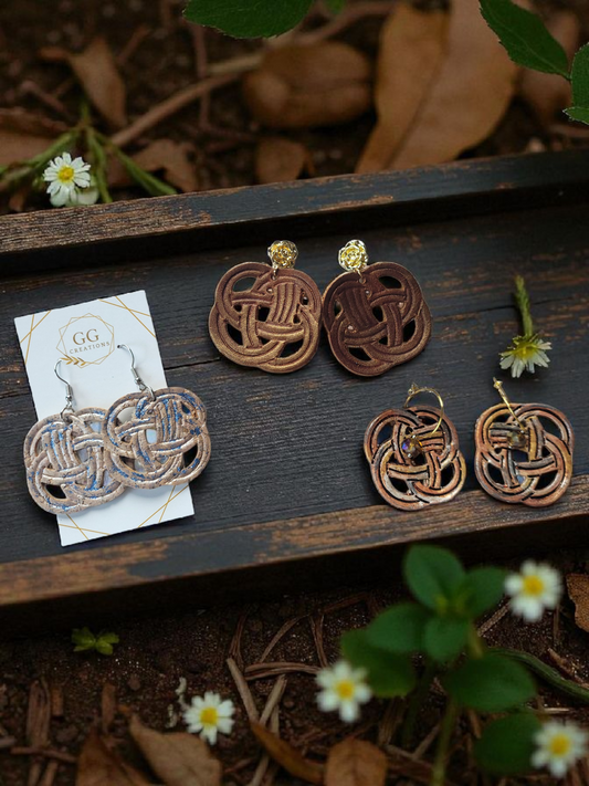 Preorder - Embossed Twisted Knot - 1.5" Mirrored Pair - Steel Rule Wooden Earring Die