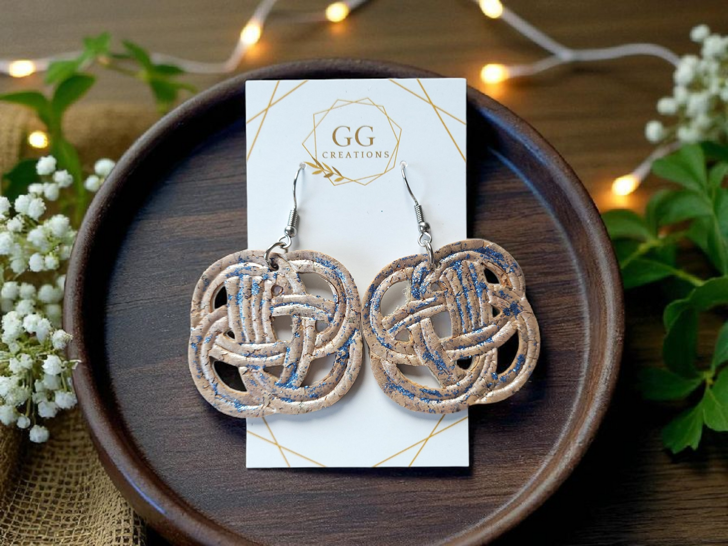 Embossed Twisted Knot - 1.5" Mirrored Pair - Steel Rule Wooden Earring Die