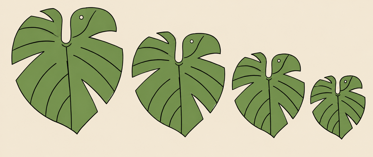 Preorder - Monstera Leaves - Embossed - 3 options - Steel Rule Wooden Die