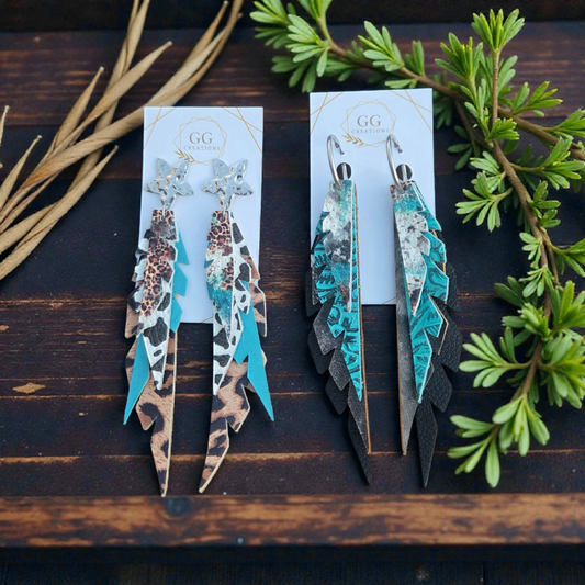 Dream On Jagged Layering Feathers -  5 layers - Steel Rule Wooden Earring Die