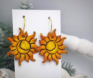 Sun - 1.5" Embossed Pair - Steel Rule Wooden Earring Die