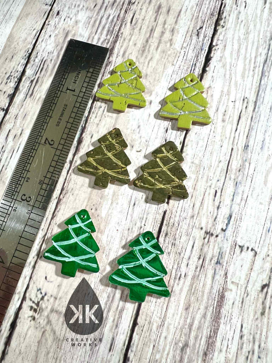 Preorder - 1" - Petite Embossed Christmas Tree - Steel Rule Wooden Earring Die