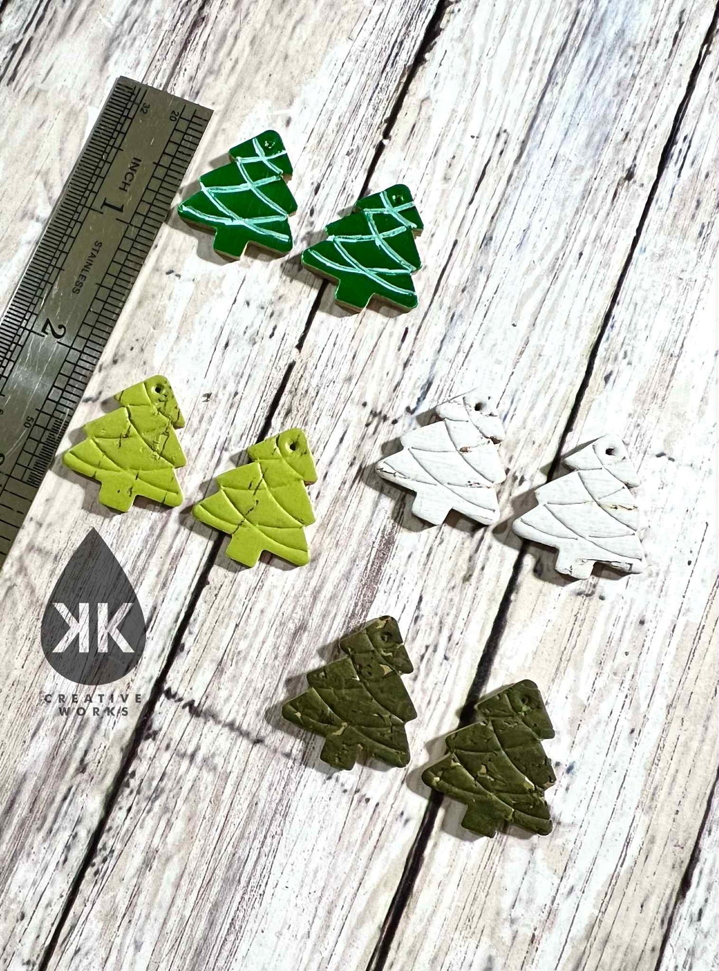 Preorder - 1" - Petite Embossed Christmas Tree - Steel Rule Wooden Earring Die