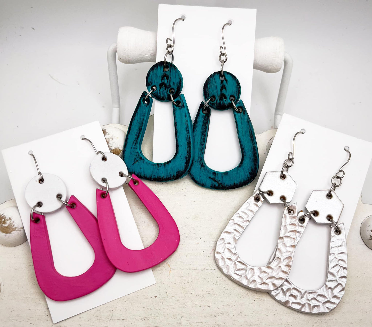 Preorder - Zoey - 1.75" pair - Geometric Shape - Steel Rule Wooden Earring Die